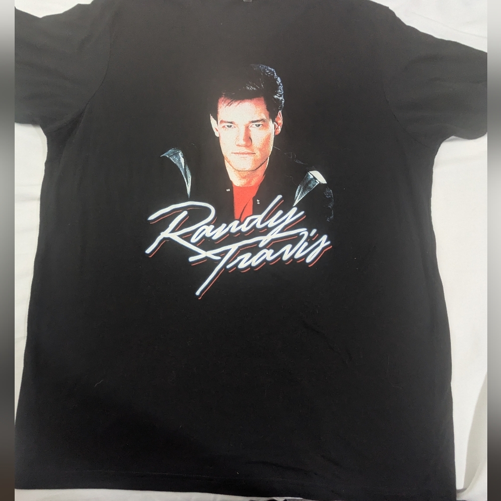 Randy Travis Black Graphic Tshirt Legendary Country Singer Size XL